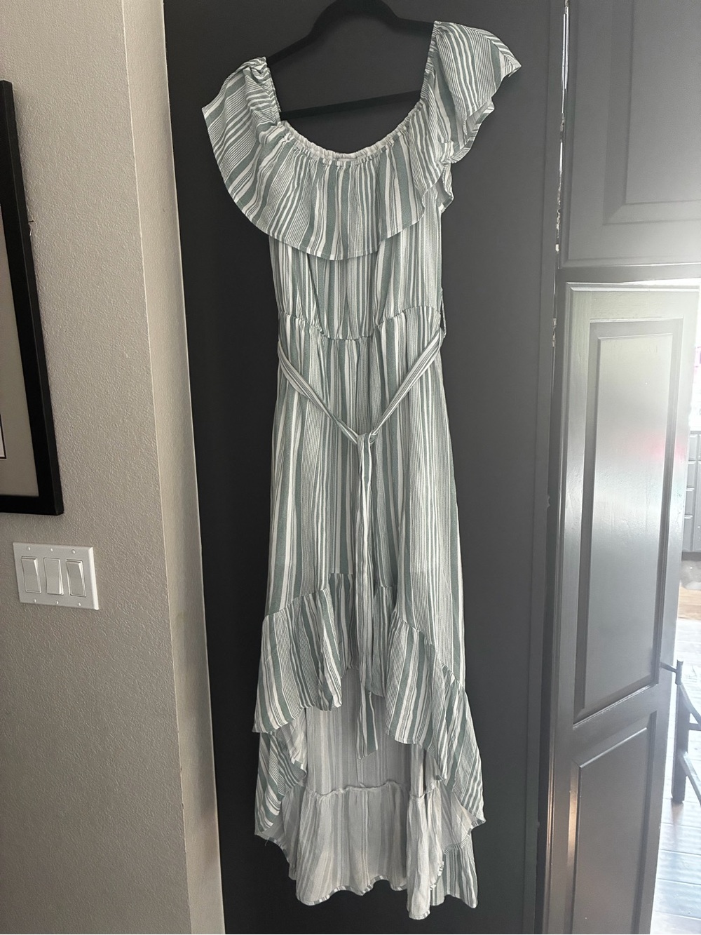 Sage green high-low Dress